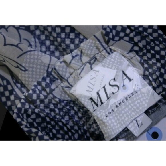 Misa Smocked Waist Tiered Ruffle Floral Lined Mini Skirt Size L - Picture 4 of 6